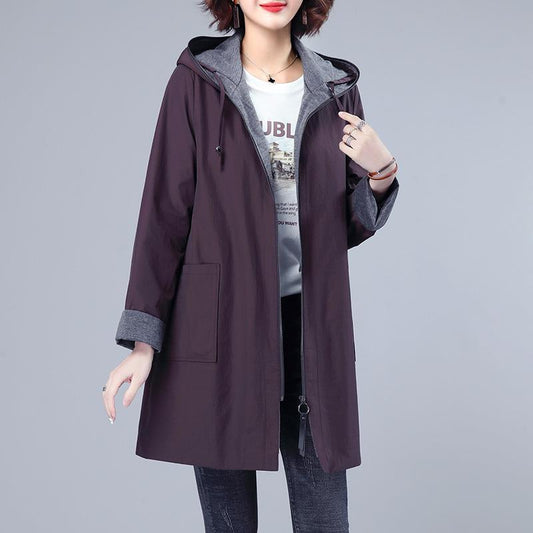 Plus-Size Windbreaker Coat for Women