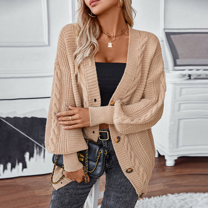 Women's Vintage Single-Breasted Knitted Cardigan Sweater Coat