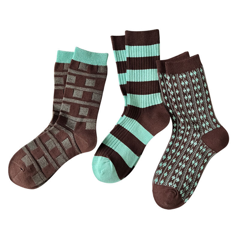 Women's Retro Double-Needle Mid-Calf Socks – Dopamine Sweet & Cool Street Style - ChicVix