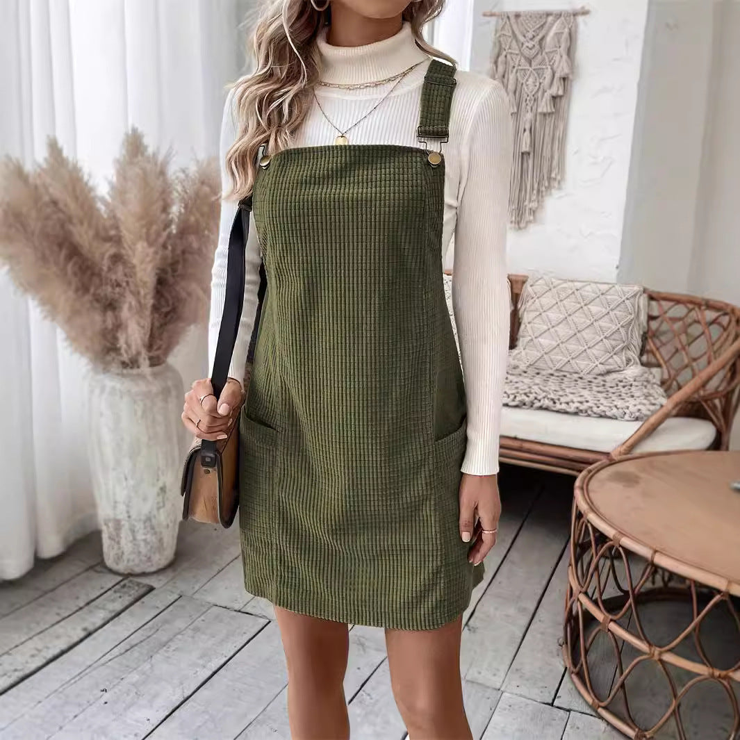 Elegant Women's Knitted Suspender Dress Skirt