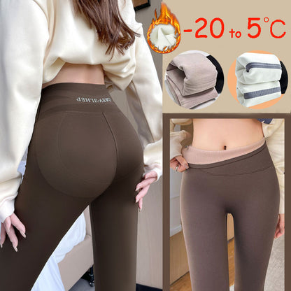 Fleece Thickened Leggings for Women – High Waist Shark Pants for Winter Comfort