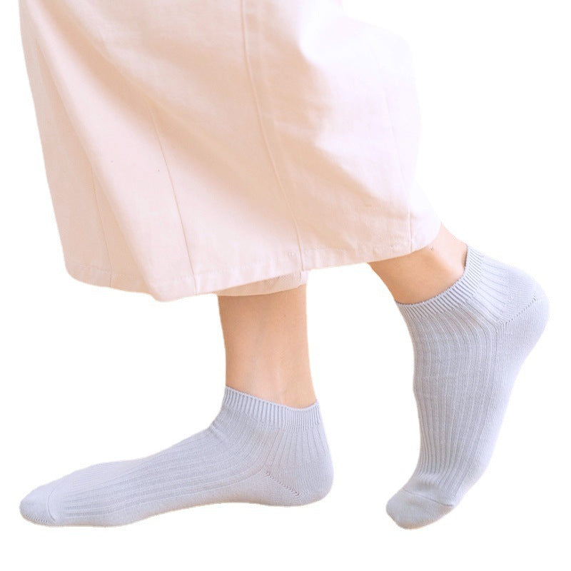 Women's Solid Color Cotton Ankle Socks – Breathable and Comfortable Short Socks - ChicVix