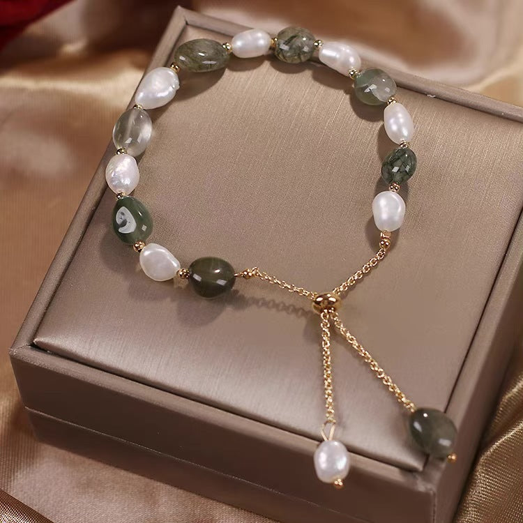 Women's Crystal Pearl Slider Bracelet – Elegant Korean Style - ChicVix