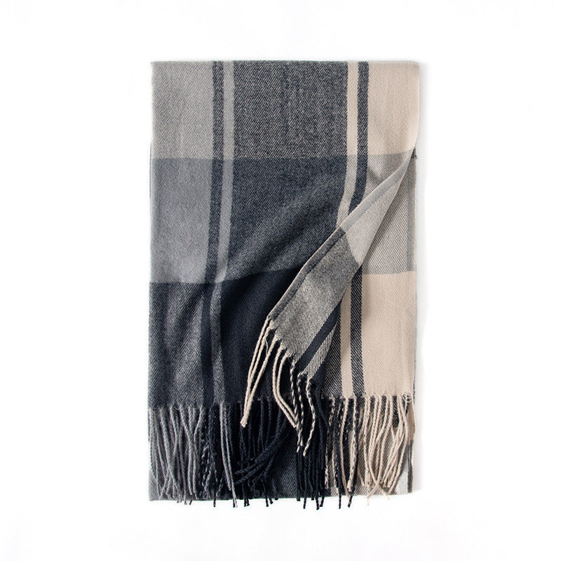 Thickened Winter Shawl Scarf for Women – Cozy Fringe Design - ChicVix