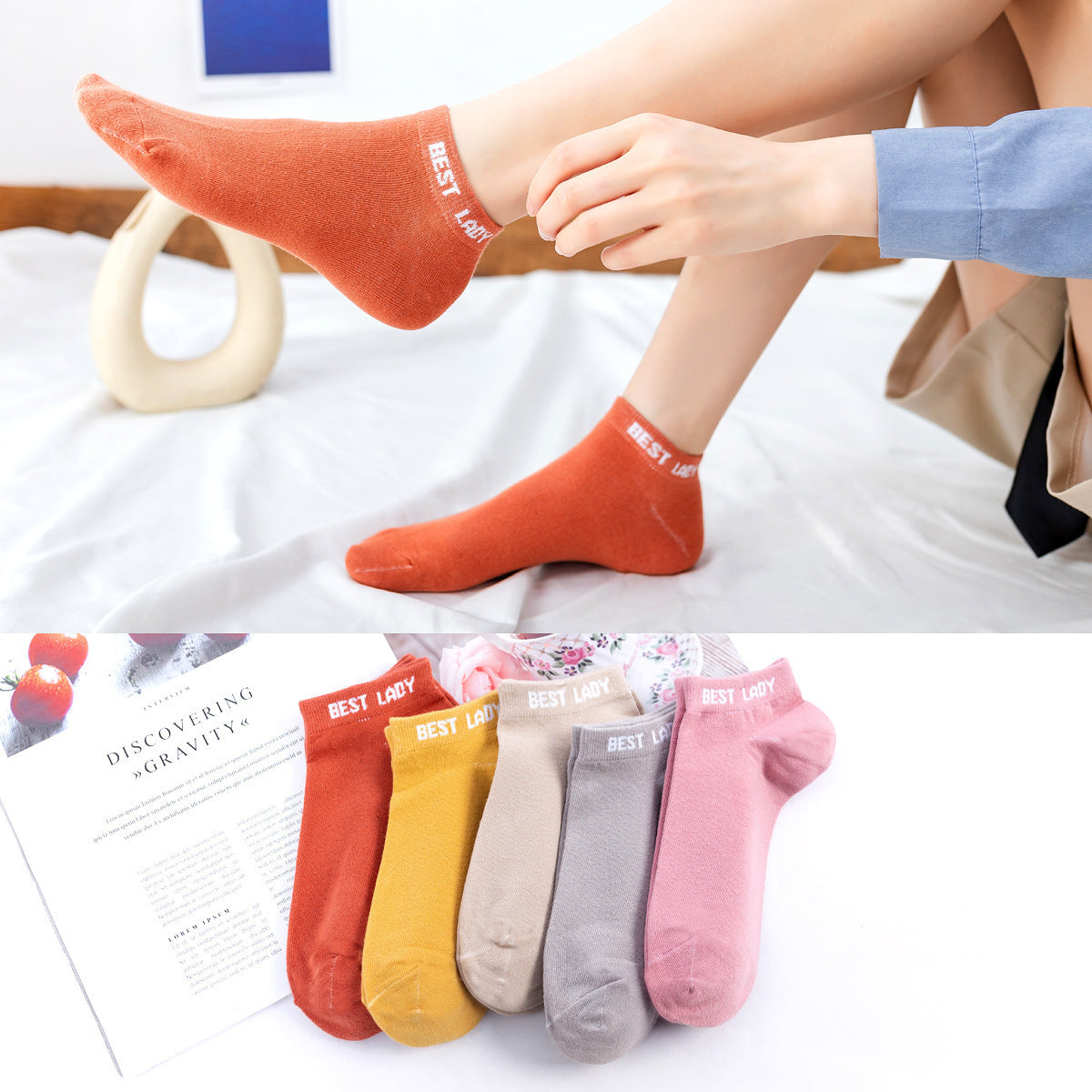 Women's Solid Color Cotton Ankle Socks – Breathable and Comfortable Short Socks - ChicVix