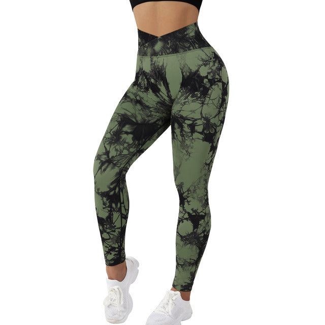 Seamless Tie Dye Leggings for Women – Push Up Sport Fitness & Yoga Pants - ChicVix