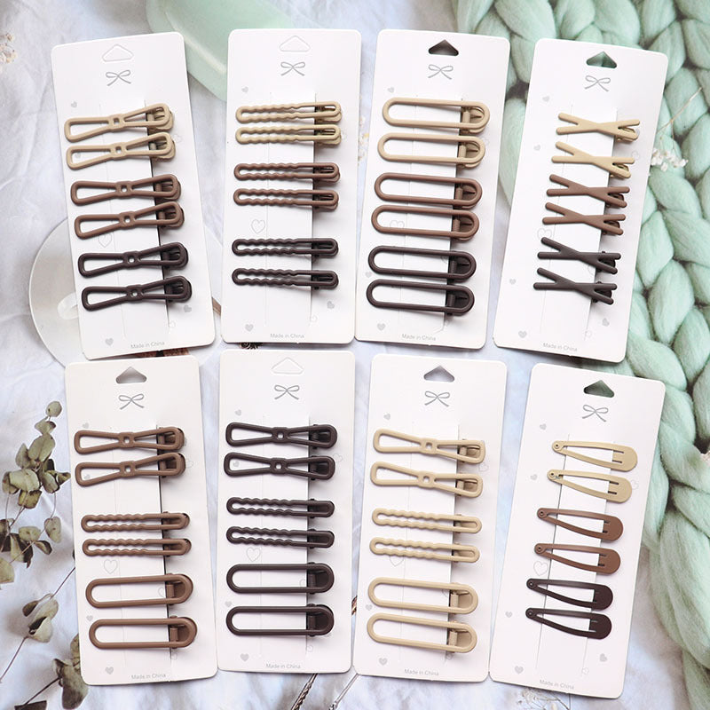 Trendy Coffee Color Series Duckbill Barrettes – Unisex Hair Clips