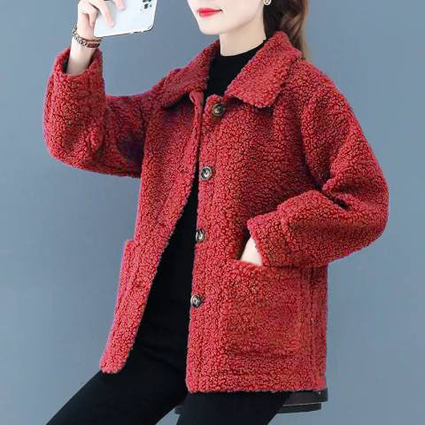 Chic Lambswool Short Jacket for Women - Autumn & Winter Essential