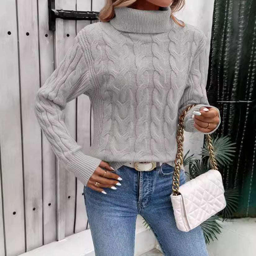 Trendy Solid Color Pullover Sweater for Women - ChicVix