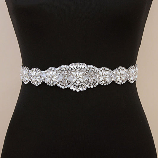 Bridal Wedding Belt with Rhinestone Decoration - Elegant Bow Design