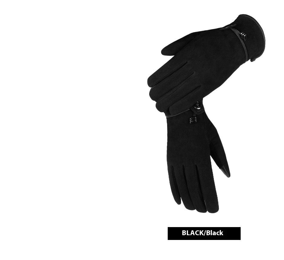 Genuine Leather Touch Screen Gloves – Warm & Windproof Autumn-Winter Fashion - ChicVix