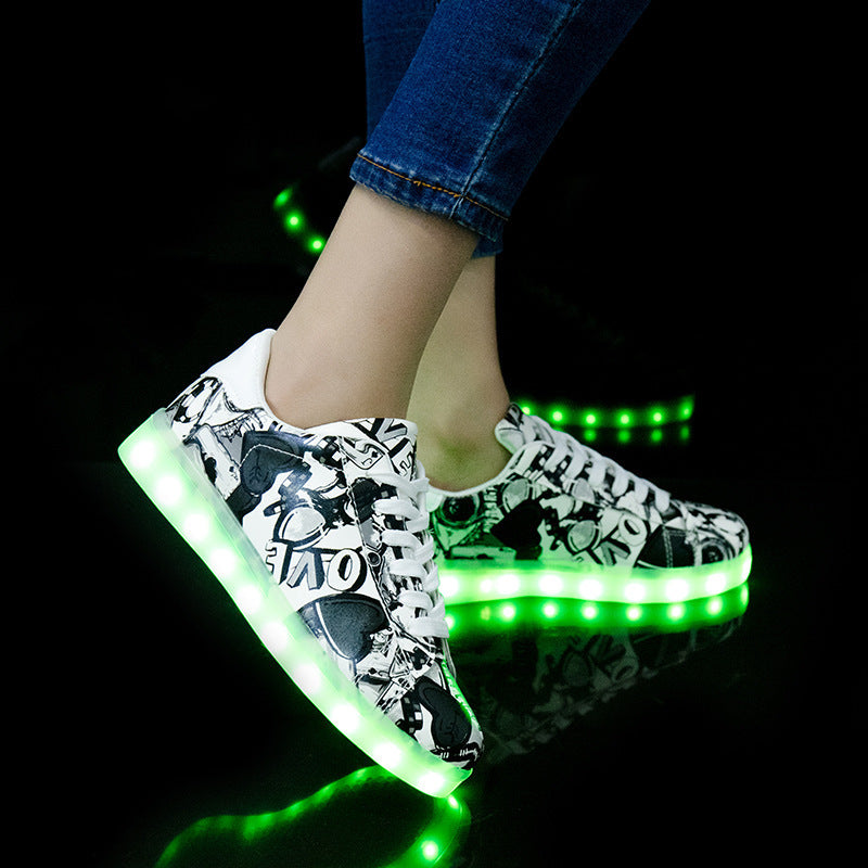 Fluorescent Lightweight Couple Sneakers – Men's and Women's Breathable Sports Shoes