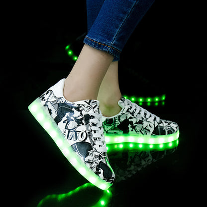 Fluorescent Lightweight Couple Sneakers – Men's and Women's Breathable Sports Shoes