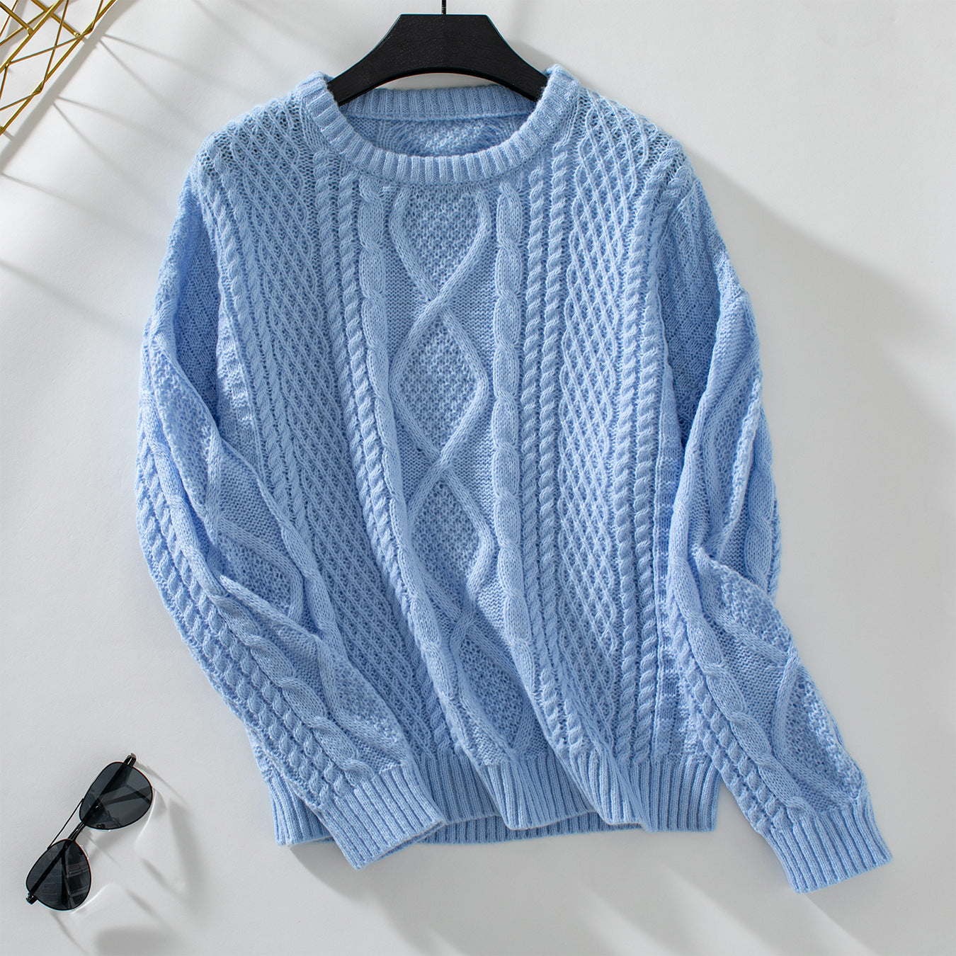 Chic Cable-knit Pullover Sweater - Women’s Solid Color Style - ChicVix