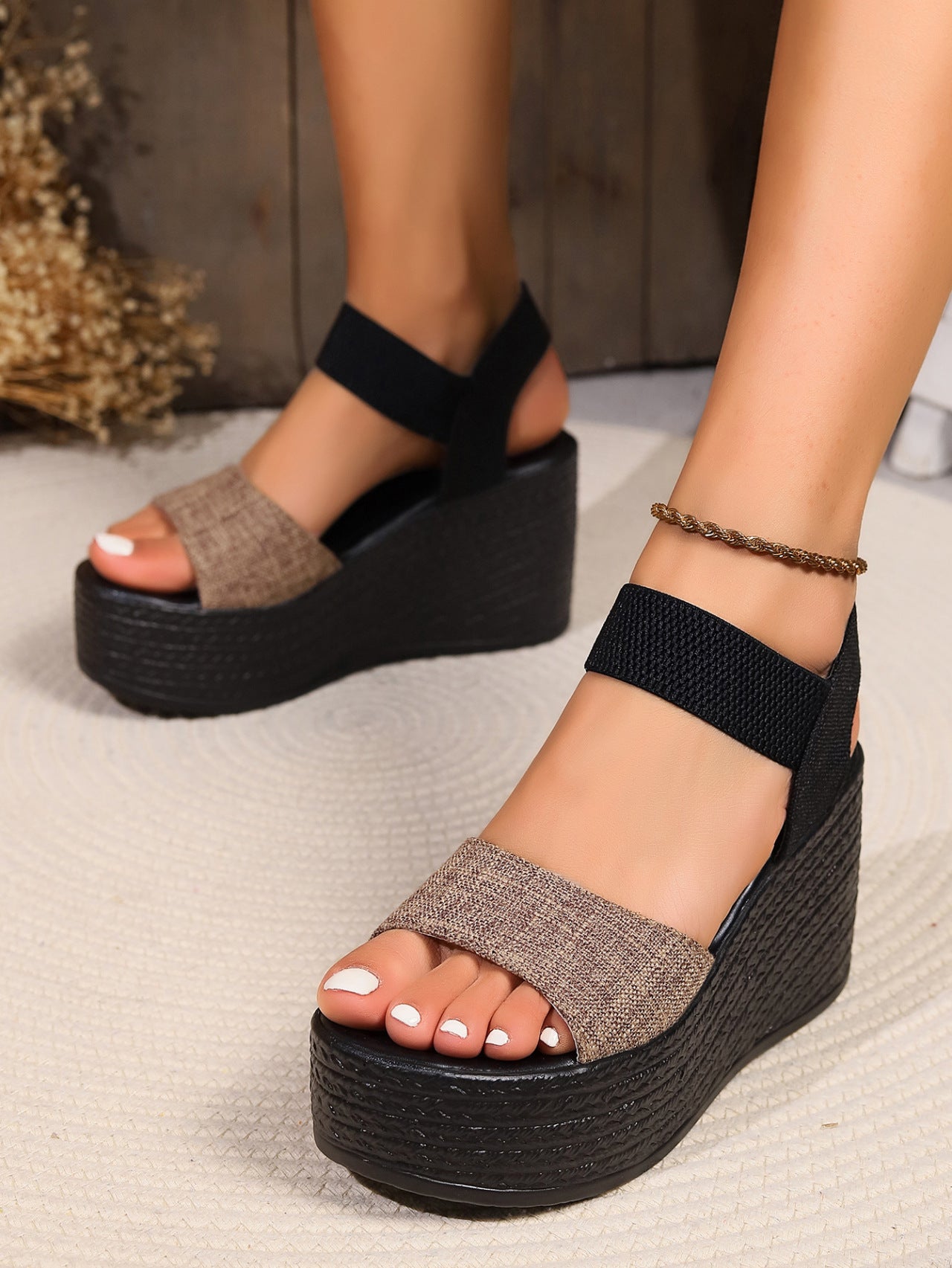 Women's Summer Casual Platform Sandals – Stylish Outdoor One-line Design