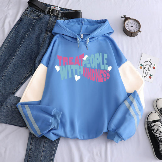 Korean Style Printed Hoodie Sweatshirt