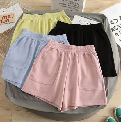 Loose Slim Wide Leg Pants - Solid Color Cotton Casual Shorts - ChicVix