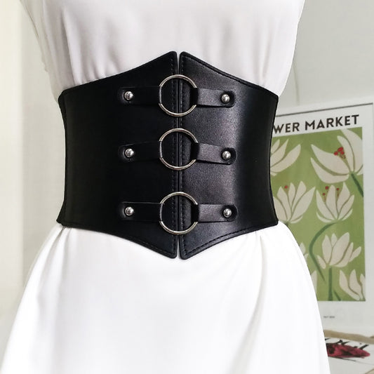 Punk-Inspired Wide Corset Belt – Bold Fashion Statement for Women