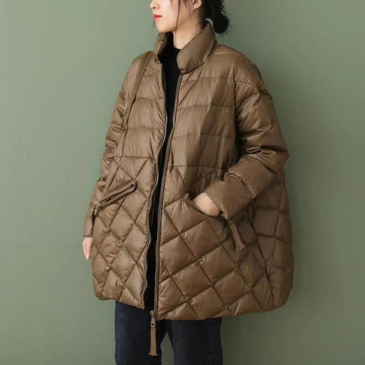 Plus Size Loose Casual Mid-length Cotton-padded Coat