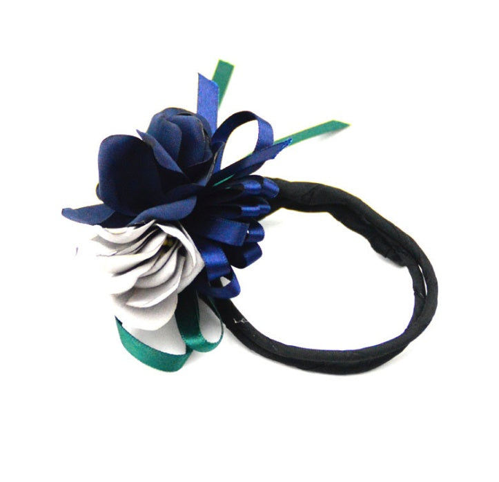 Korean Style Pearl Flower Half-Bun Hair Plate – Elegant Hair Elastic Accessory