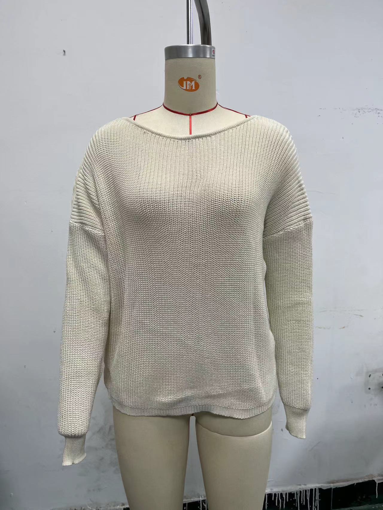 Backless Long Sleeve Knitted Pullover Sweater - ChicVix