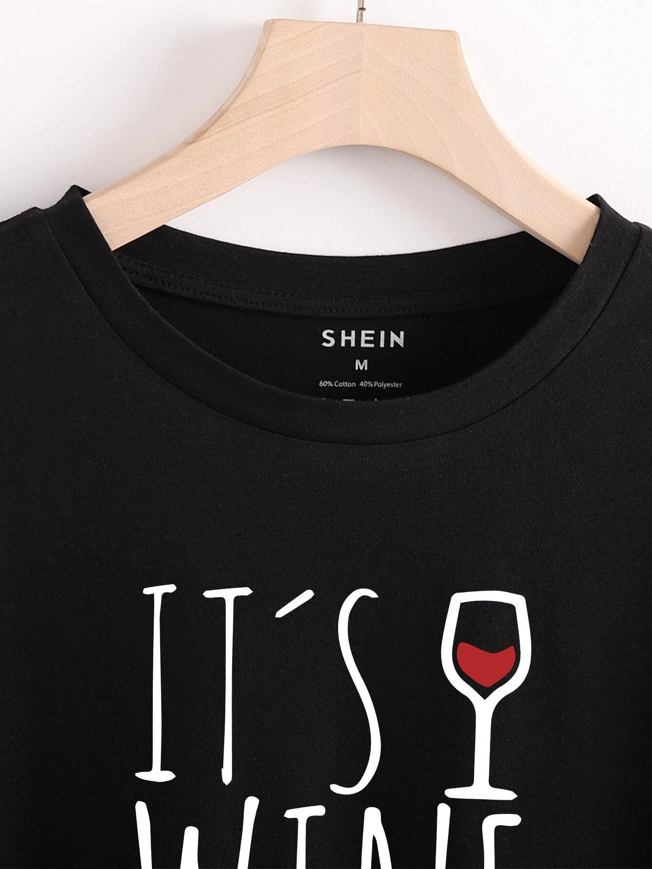 Essnce Slogan Graphic Tee IT'S WINE O'CLOCK