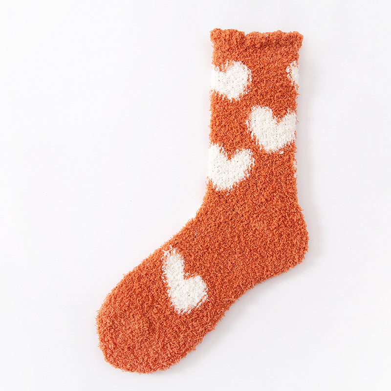 Women’s Cozy Mid-Calf Socks with Love Pattern - ChicVix