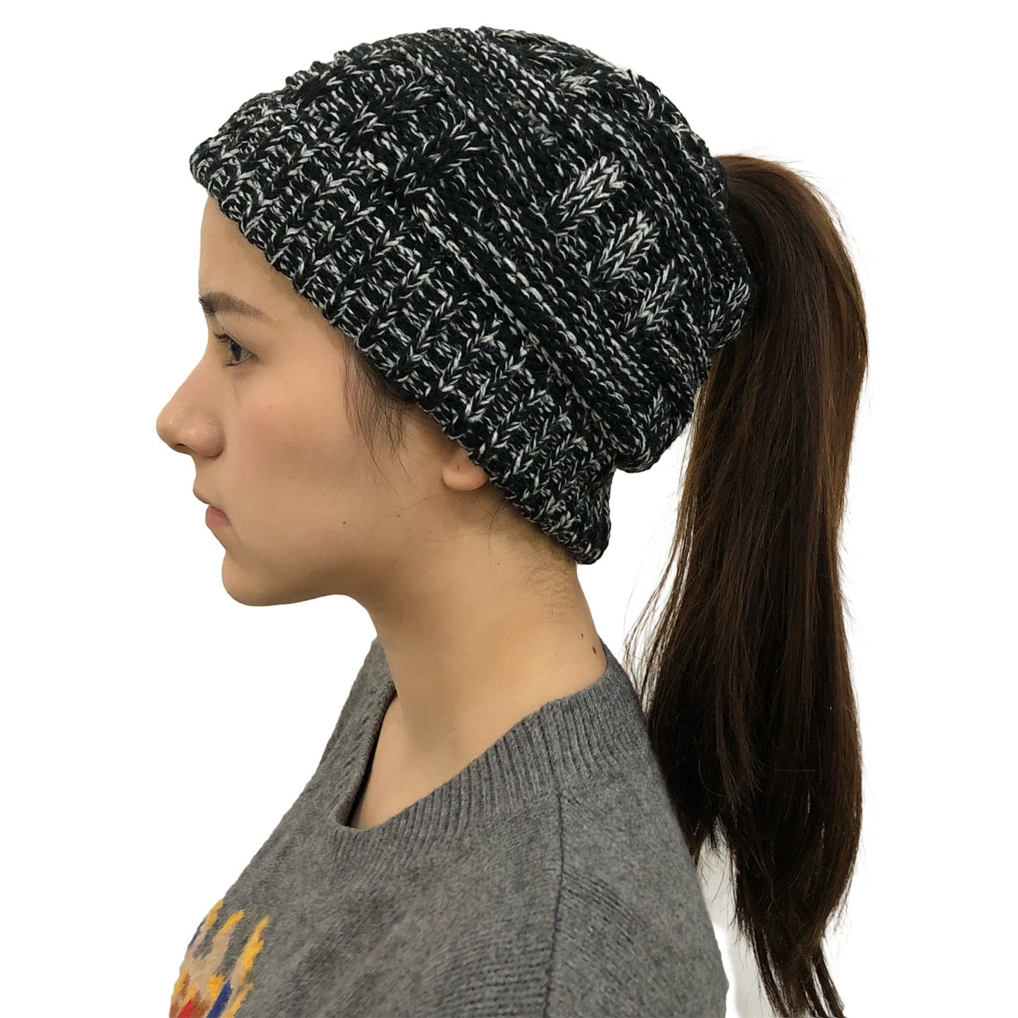 Soft Knit Ponytail Winter Hats for Women - Adjustable Fit - ChicVix