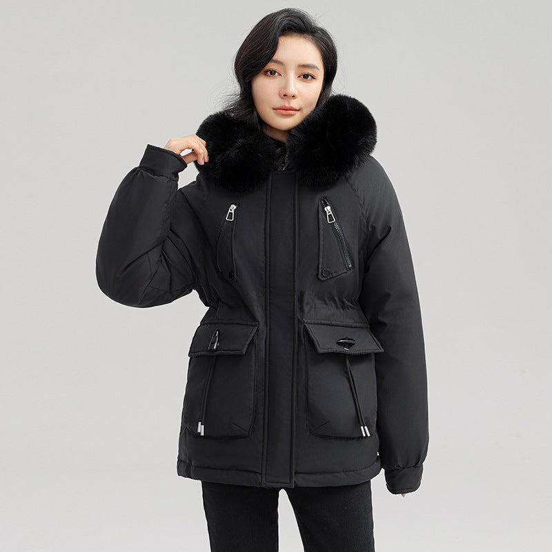 hooded-womens-cotton-padded-jacket-mid-length-slim-fit