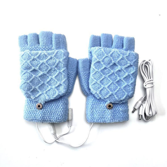 Breathable USB Heated Knitted Gloves for Winter