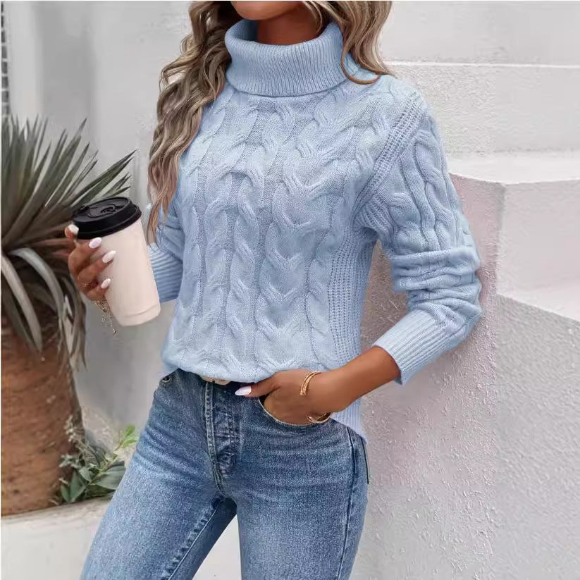 Trendy Solid Color Pullover Sweater for Women