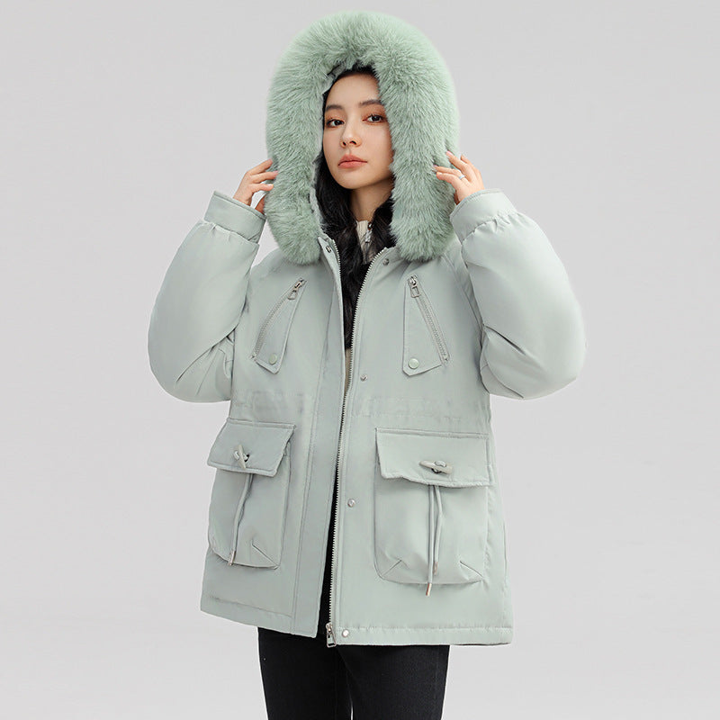 hooded-womens-cotton-padded-jacket-mid-length-slim-fit