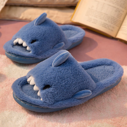 Fluffy Shark Slippers – Cozy House Shoes for Couples