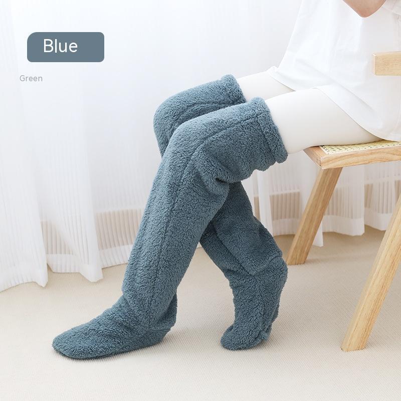 Over Knee High Fuzzy Long Socks – Winter Warm Cold-Proof Stockings for Home & Sleep - ChicVix