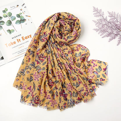 Retro Patchwork Bohemian Printed Cashew Scarf – Artistic, Ethnic Style with Warmth & Sun Protection