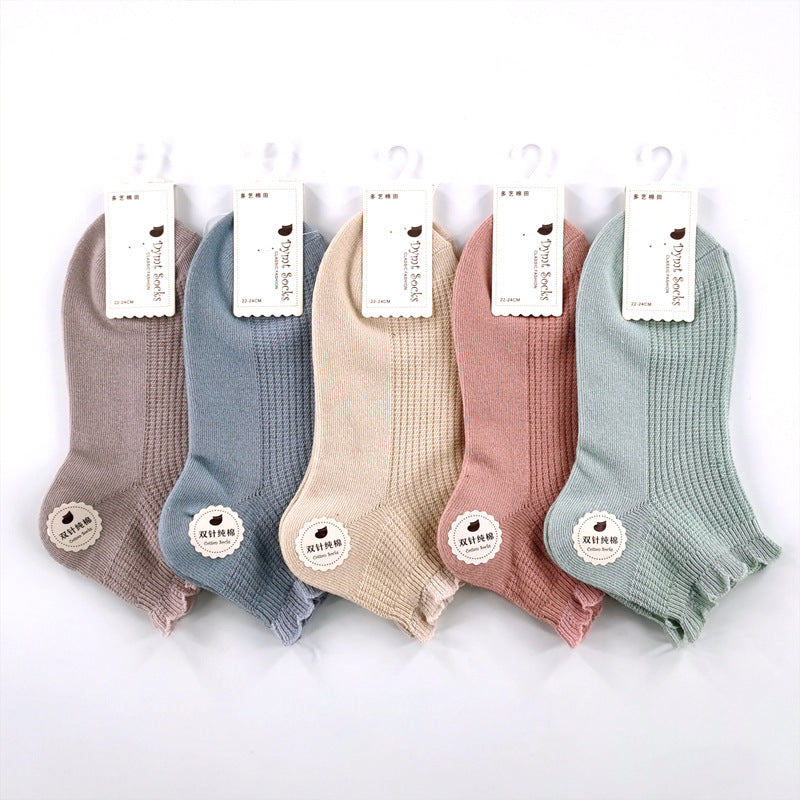 Women's Solid Color Cotton Ankle Socks – Breathable and Comfortable Short Socks - ChicVix