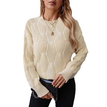 Solid Color Twisted Pullover Women's Knitwear - ChicVix