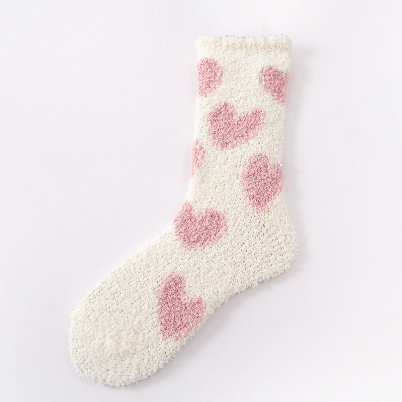 Women’s Cozy Mid-Calf Socks with Love Pattern - ChicVix