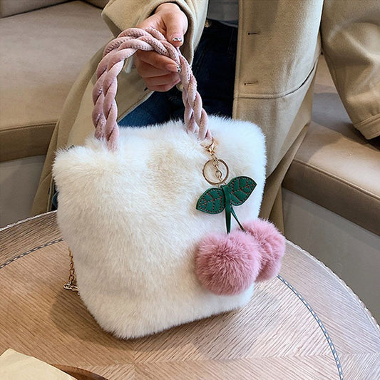 Chic Plush Cherry Handbag: A Playful Touch for Every Outfit