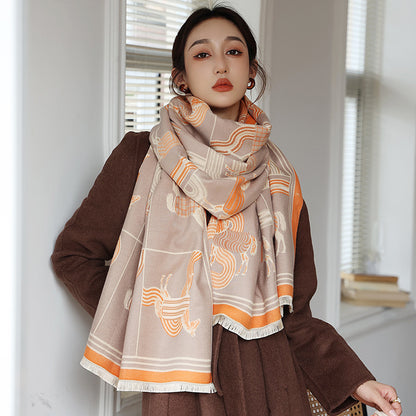 Winter-Ready Imitation Cashmere Talma Scarf for Students – Thickened Warm Outer Wear - ChicVix