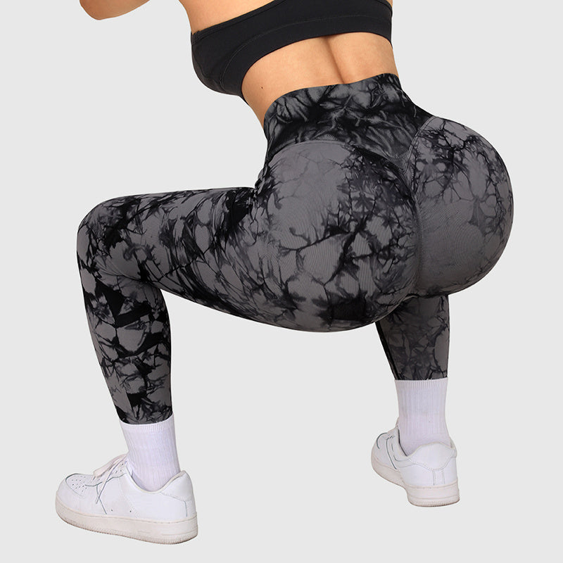 Seamless Tie Dye Leggings for Women – Push Up Sport Fitness & Yoga Pants - ChicVix