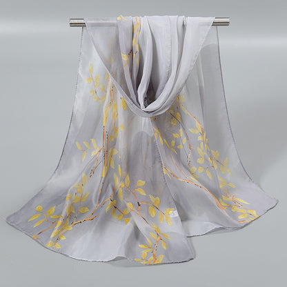 Little Chiffon Small Silk Scarf for Women – Elegant Printed Design, Lightweight & Versatile