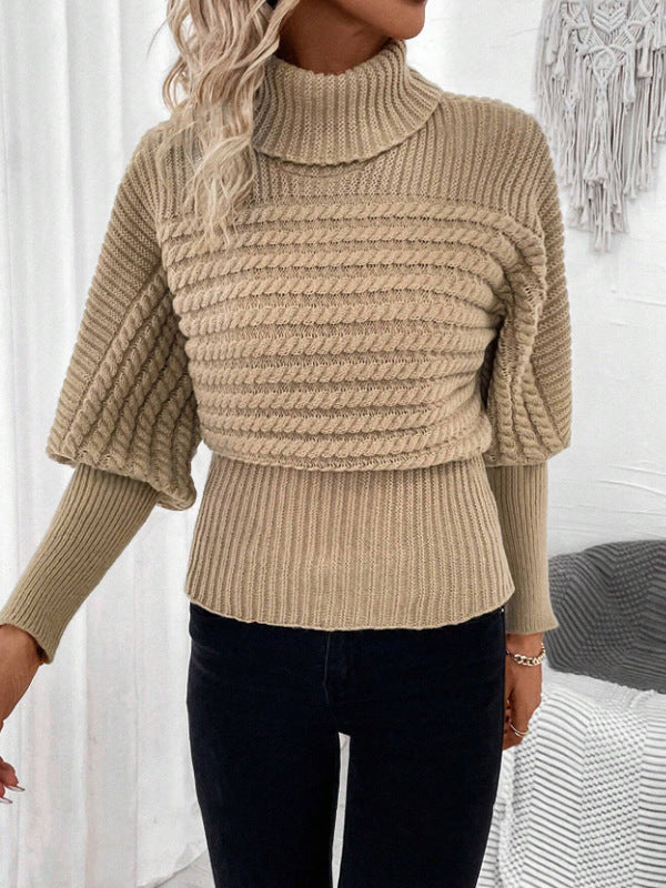 Chic Khaki Pullover Sweater for Commuters - ChicVix