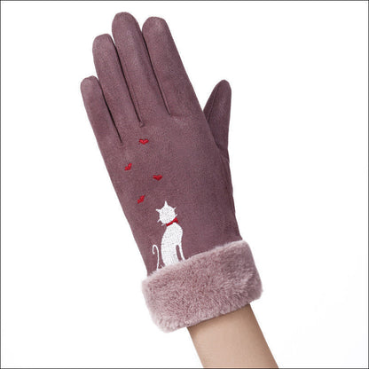 Charming Winter Suede Gloves for Women - ChicVix