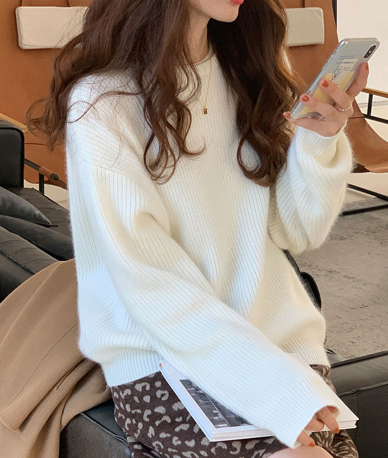 Korean Fashion Loose Sweater - Women’s Winter Collection - ChicVix