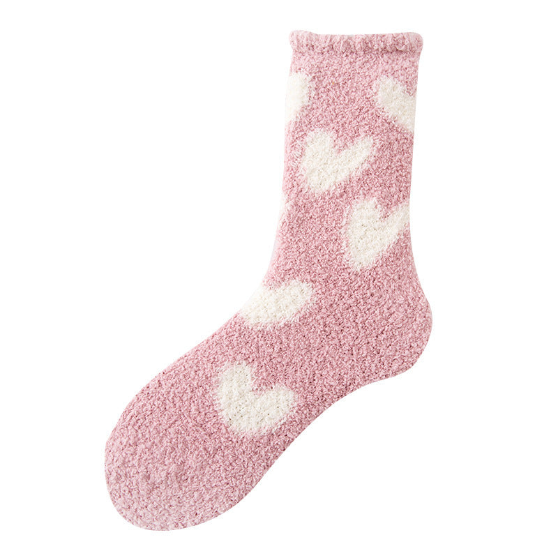 Women’s Cozy Mid-Calf Socks with Love Pattern - ChicVix