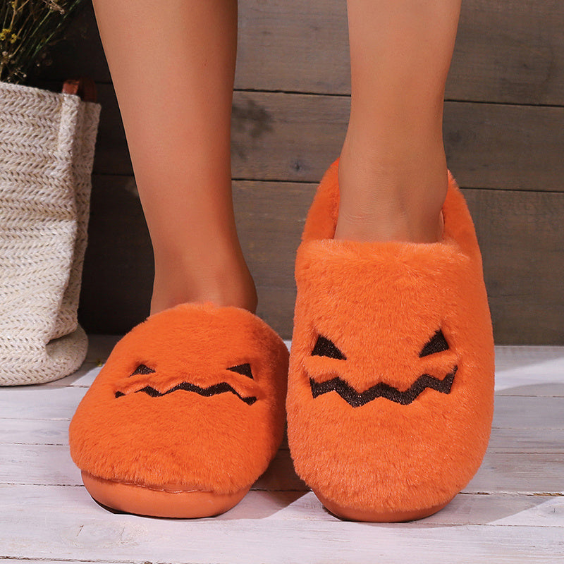 Cute Halloween Pumpkin Slippers – Cozy Indoor House Shoes