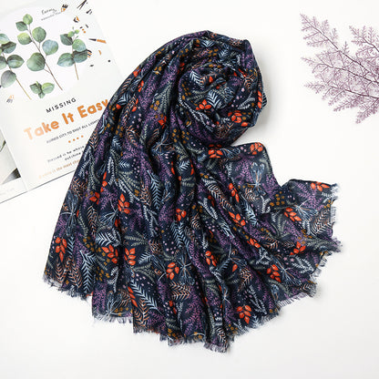 Retro Patchwork Bohemian Printed Cashew Scarf – Artistic, Ethnic Style with Warmth & Sun Protection