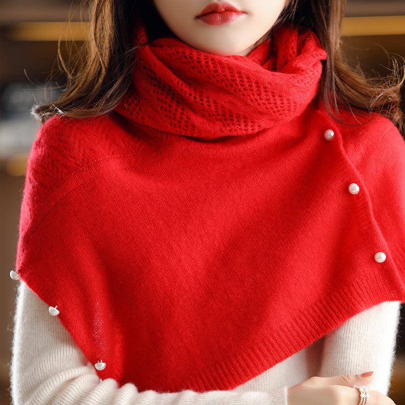 Cozy Hollow Knit Neck and Shoulder Warmth Scarf