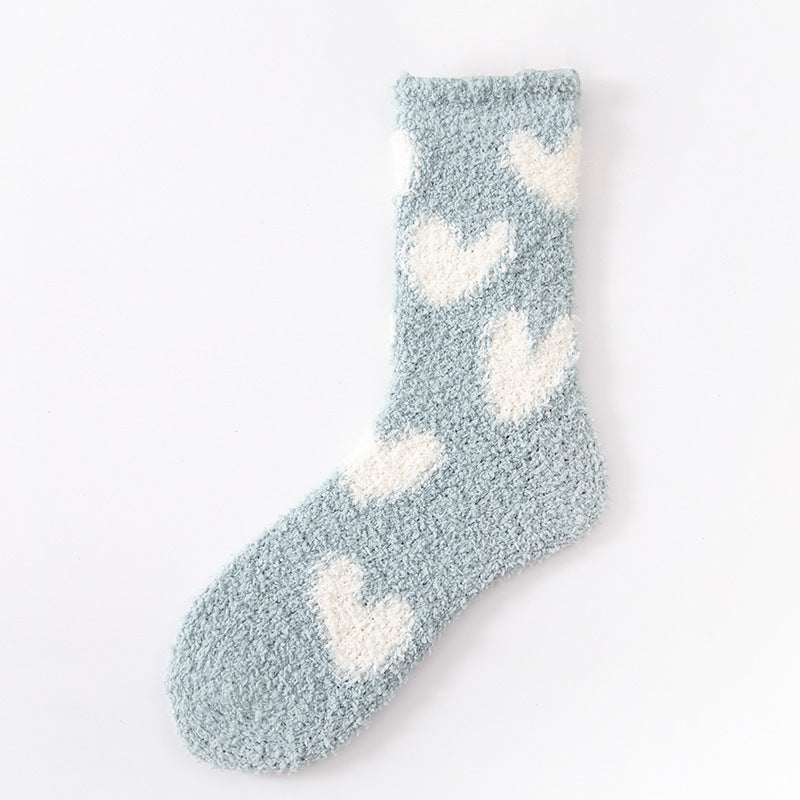 Women’s Cozy Mid-Calf Socks with Love Pattern - ChicVix